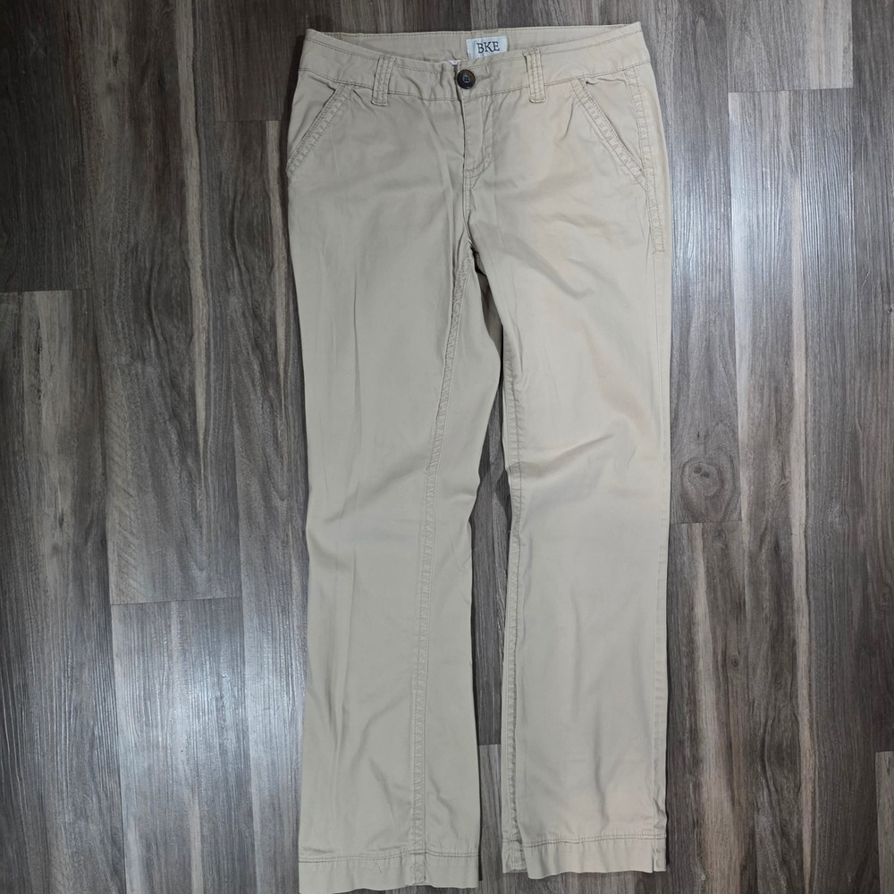 BKE Serena Bootcut Khaki Pants Tan Mid Rise Size 28L Casual Trousers